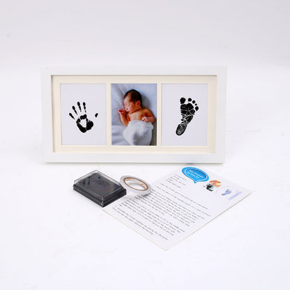 Ink Hand Foot Print Photo Frame Baby DIY Handprint Footprint Picture Frame Newborn Memorial Growing Souvenir Items Paw Print Pad - Bump2Crib