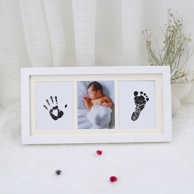 Ink Hand Foot Print Photo Frame Baby DIY Handprint Footprint Picture Frame Newborn Memorial Growing Souvenir Items Paw Print Pad - Bump2Crib