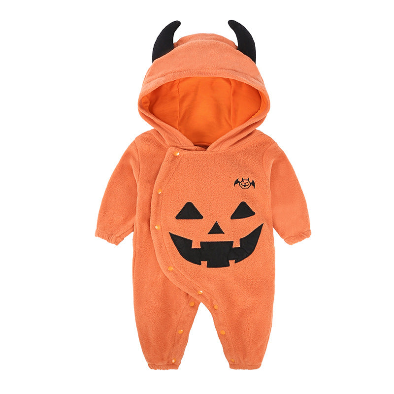 Halloween Pumpkin  Hooded Onesie - Bump2Crib