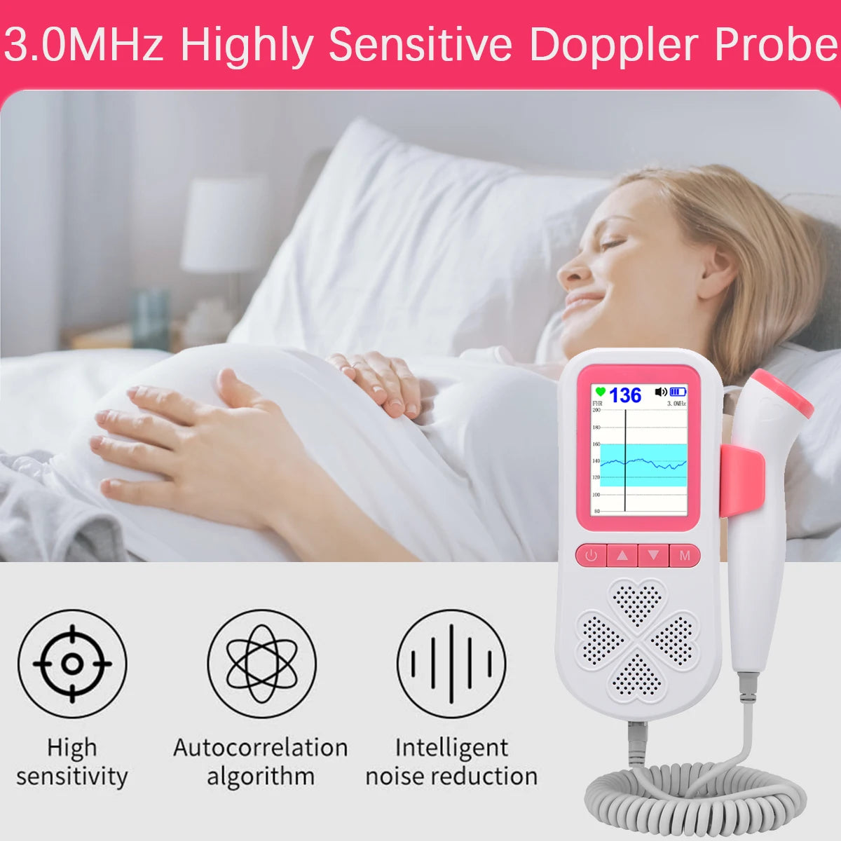 Miracle Wave: 3MHz Ultrasound Baby Heartbeat Monitor – Experience Every Beat of Your Little One! - Bump2Crib